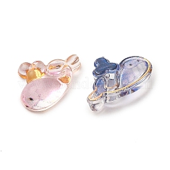 クリアアクリルカボション  ゴールドライン入り  クジラ  ミックスカラー  8x11.5x3mm&nbsp;OACR-E030-02
