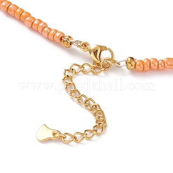 Round Glass Seed Beaded Necklaces&nbsp;NJEW-JN03207