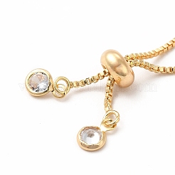Adjustable Brass Glass Slider Bracelets&nbsp;KK-A178-05G