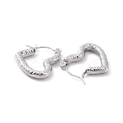 Non-Tarnish 304 Stainless Steel Heart Hoop Earrings for Women&nbsp;EJEW-G293-25P