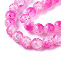 Baking Paint Crackle Glass Bead Strands&nbsp;CCG-S001-8mm-09
