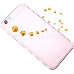 1箱のabsプラスチック製パール調ドームカボション  半円  ゴールデンロッド  4~12x2~6mm  約660個/箱&nbsp;SACR-PH0001-32