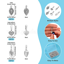 150Pcs 3 Styles Tibetan Style Alloy Glun-on Flat Pad Bails for Pendants Making&nbsp;TIBEP-TA0001-48