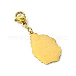 6Pcs 6 Styles Christmas Theme 316 Surgical Stainless Steel Enamel Pendant Decorations&nbsp;HJEW-UN0001-11