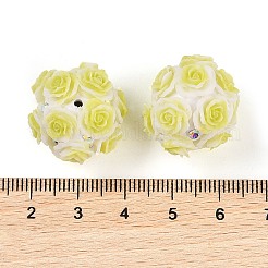 アクリル手作り蓄光ポリマー粘土ラインストーンビーズ  暗闇で光る  花  ミックスカラー  19.5~23.5mm  穴：3mm&nbsp;CLAY-H003-07