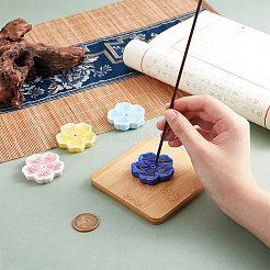 4Pcs 4 Colors Porcelain Sakura Incense Holder Display Decorations&nbsp;DJEW-OC0001-51