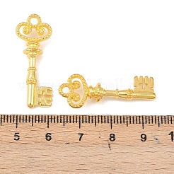 チベット風チャーム  鉛フリー及びカドミウムフリー  スケルトンキーペンダント  ゴールドカラー  31x12x2mm  穴：3mm  約560個/1000g&nbsp;TIBEP-EA301YKG-G-LF