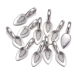 Tibetan Style Alloy Glue-on Flat Pad Bails&nbsp;LS-AB3348Y-NF
