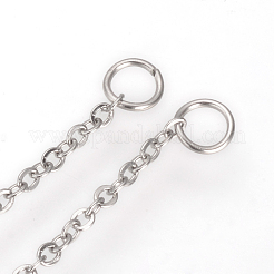 変色しにくい304ステンレススチール製イヤリング金具  アメリカンピアス  ステンレス鋼色  90~94x1.2mm  ピン：0.8mm&nbsp;X-STAS-S070-01
