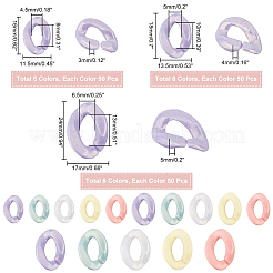 600Pcs 18 Style Spray Painted Acrylic Linking Rings&nbsp;MACR-CA0001-17