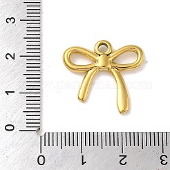 イオンプレーティング（IP）304ステンレスペンダント  ちょう結びチャーム  18KGP本金メッキ  20x20.5x3mm  穴：2.3mm&nbsp;STAS-C104-15G