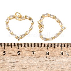 Brass Pave Clear Cubic Zirconia Pendants&nbsp;KK-F919-40A-G