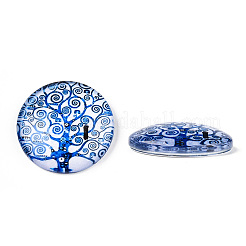Half Round/Dome Tree Pattern Glass Flatback Cabochons for DIY Projects&nbsp;GGLA-Q037-25mm-M28-11
