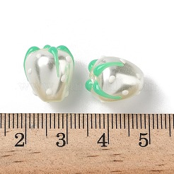 焼き絵の具 焼き絵の具 ガラスビーズ  苺  エナメル  ホワイト  13x12mm  穴：1.6mm&nbsp;LAMP-Z014-02C