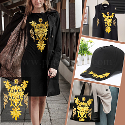 ポリエステル刺繡飾りアクセサリー  アクリルラインストーンマルチ連リンク1個。  ゴールド  60~395x50~258x0.8~8mm&nbsp;DIY-NB0011-01