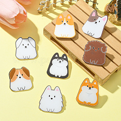 8 個 8 スタイルのアクリルブローチ  女性用のかわいい犬のバッジピン  ミックスカラー  37~41.5x31~33.5mm  1個/スタイル&nbsp;FIND-CJ0001-94