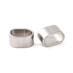 変色しない304ステンレススチール製スライドチャーム  オーバル  ステンレス鋼色  9x14x8mm  穴：6.5x12mm&nbsp;STAS-S133-01P-03