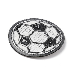 Sports Ball Theme Computerized Towel Fabric Embroidery Iron on Cloth Patches&nbsp;PATC-WH0007-23C