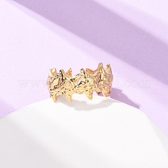 304 Stainless Steel Open Cuff Rings for Women&nbsp;RJEW-K309-35G