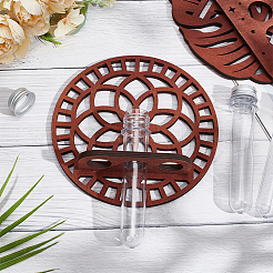 木製プラントホルダー  プラスチックビーズ収納チューブ付き  園芸植物サポート用  花  180x6.5mm  1セット&nbsp;AJEW-MA0001-05D