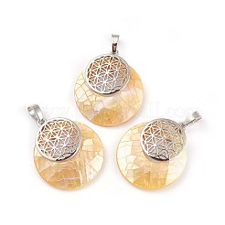 Natural Mixed Shell Pendants&nbsp;KK-F751-M-B