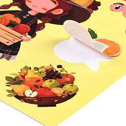 6Pcs Thanksgiving Day Cartoon Paper Self-Adhesive Picture Stickers&nbsp;LS-STIC-C010-30