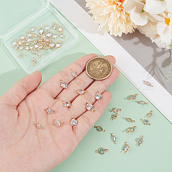 60Pcs 3 Styles Brass Pave Clear Cubic Zirconia Connector Charms&nbsp;FIND-UN0004-42