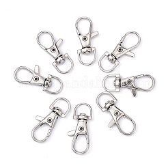 Platinum Plated Alloy Lobster Swivel Clasps For Key Ring&nbsp;PALLOY-E385-15P