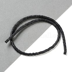 合成溶岩石染色ビーズ連売り  ディスク  ヒシビーズ  ブラック  4x2~2.5mm  穴：0.7mm  約152個/連  15.12''（38.4センチメートル）&nbsp;G-H311-10-06