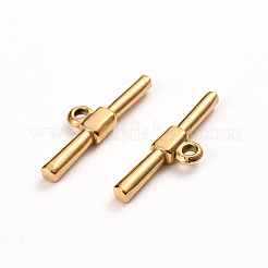 イオンプレーティング（IP）304ステンレススチールマンテルパーツ  バー  ゴールドカラー  23.5x7x3mm  穴：1.8mm&nbsp;X-STAS-D142-04C-G