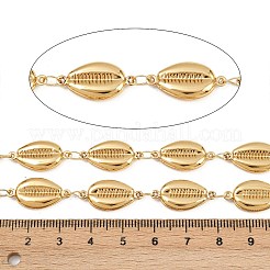 304ステンレススチールシェルシェイプリンクチェーン  溶接されていない  スプールで  イオンプレーティング（ip）  18KGP本金メッキ  20.5x10.5x3.5mm&nbsp;CHS-P023-04G