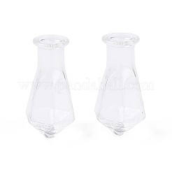 ガラスボトル  ビーズの容器  コーン  透明  3.15~3.2x1.55~1.6cm  穴：6mm&nbsp;AJEW-N002-12