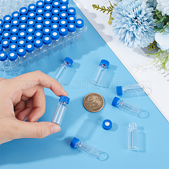 ガラスサンプルボトル100個  ラボ用品  ブルー  12x35mm  キャップ：11.5x6.5mm  容量：2ml（0.07fl.oz）&nbsp;AJEW-WH0752-494A-01