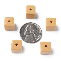 不透明なアクリルビーズ  キューブ  バリーウッド  10.5x9.5x9.5mm  穴：2mm  約490個/500g&nbsp;MACR-S373-148-A13