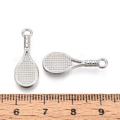 合金ペンダント  テニスラケットチャーム  プラチナ  24x9x3mm  穴：2.2mm&nbsp;PALLOY-N185-06B-P