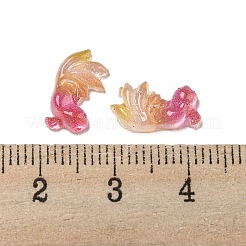 光る透明樹脂デコデンカボション  暗闇で光るカボションとグリッターパウダー  カメリア  魚  7x13x2.5mm&nbsp;RESI-D013-16D