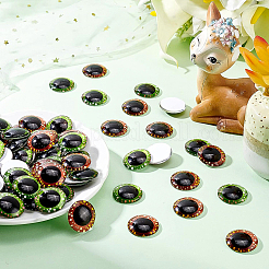 72Pcs 2 Colors Eye Printed Glass Cabochons&nbsp;GGLA-BC0001-009