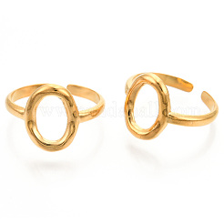 Ion Plating(IP) 304 Stainless Steel Hollow Oval Cuff Rings&nbsp;RJEW-N038-120LG