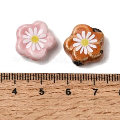 Glaze Daisy Flower Printed Porcelain Beads&nbsp;PR-CBA03B0-04