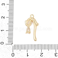 真鍮製マイクロパヴェキュービックジルコニアペンダント  蝶結び  透明  ゴールドカラー  20x10x3mm  穴：1.5mm&nbsp;ZIRC-P122-05C-G01