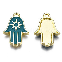 Spray Painted Alloy Pendants&nbsp;PALLOY-Q436-009B-NR