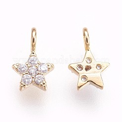 Brass Micro Pave Cubic Zirconia Charms&nbsp;X-KK-P157-07G-NF