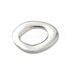 304ステンレススチールリンクリング  不規則な楕円形のリング  変色しない  ステンレス鋼色  37x30.5x2mm  内径：23x16mm&nbsp;STAS-L301-05P