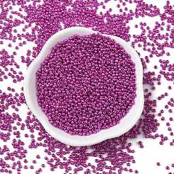 丸いガラスシードビーズを等級分けする  染め  蘭  2.3x1.5mm  穴：1mm  約48500個/ポンド&nbsp;SEED-XCP0001-39
