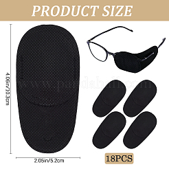 メガネ用アイパッチ18個  弱視斜視用の再利用可能な怠惰な眼帯  ブラック  103x52x1.5mm&nbsp;AJEW-CN0003-76