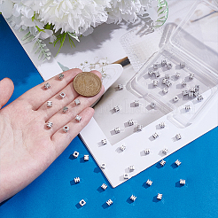 真鍮製スペーサービーズ60個  キューブ  プラチナ  4x4x4mm  穴：2mm  60個/セット&nbsp;KK-UN0005-43P