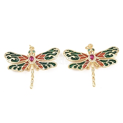 Autumn Theme Brass Micro Pave Cubic Zirconia Pendants&nbsp;ZIRC-L100-003G