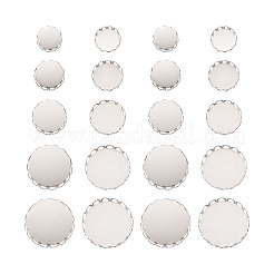 150Pcs 5 Styles 316 Surgical Stainless Steel Lace Edge Bezel Cups&nbsp;STAS-CD0001-09
