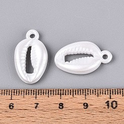 ABSプラスチックパール調ペンダント  シェル形状  乳白色  24x14x5mm  穴：2mm  約847個/500g&nbsp;KY-T041-11
