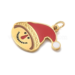 304 Stainless Steel Enamel Christmas Theme Pendants&nbsp;STAS-Z164-01G-03
